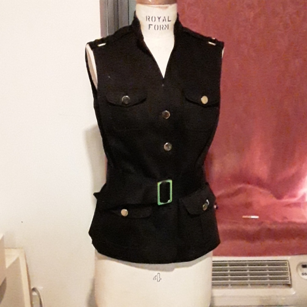 A sexy and professional black Tahari vest.